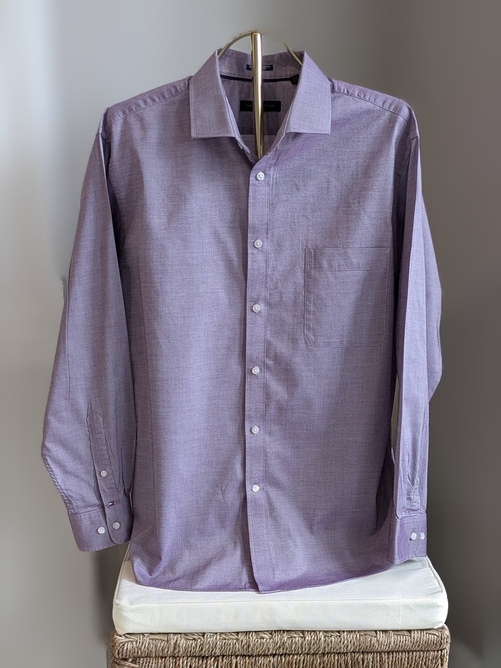Tommy Hilfiger Men's Long Sleeve Dress Shirt - Lavender Size XL